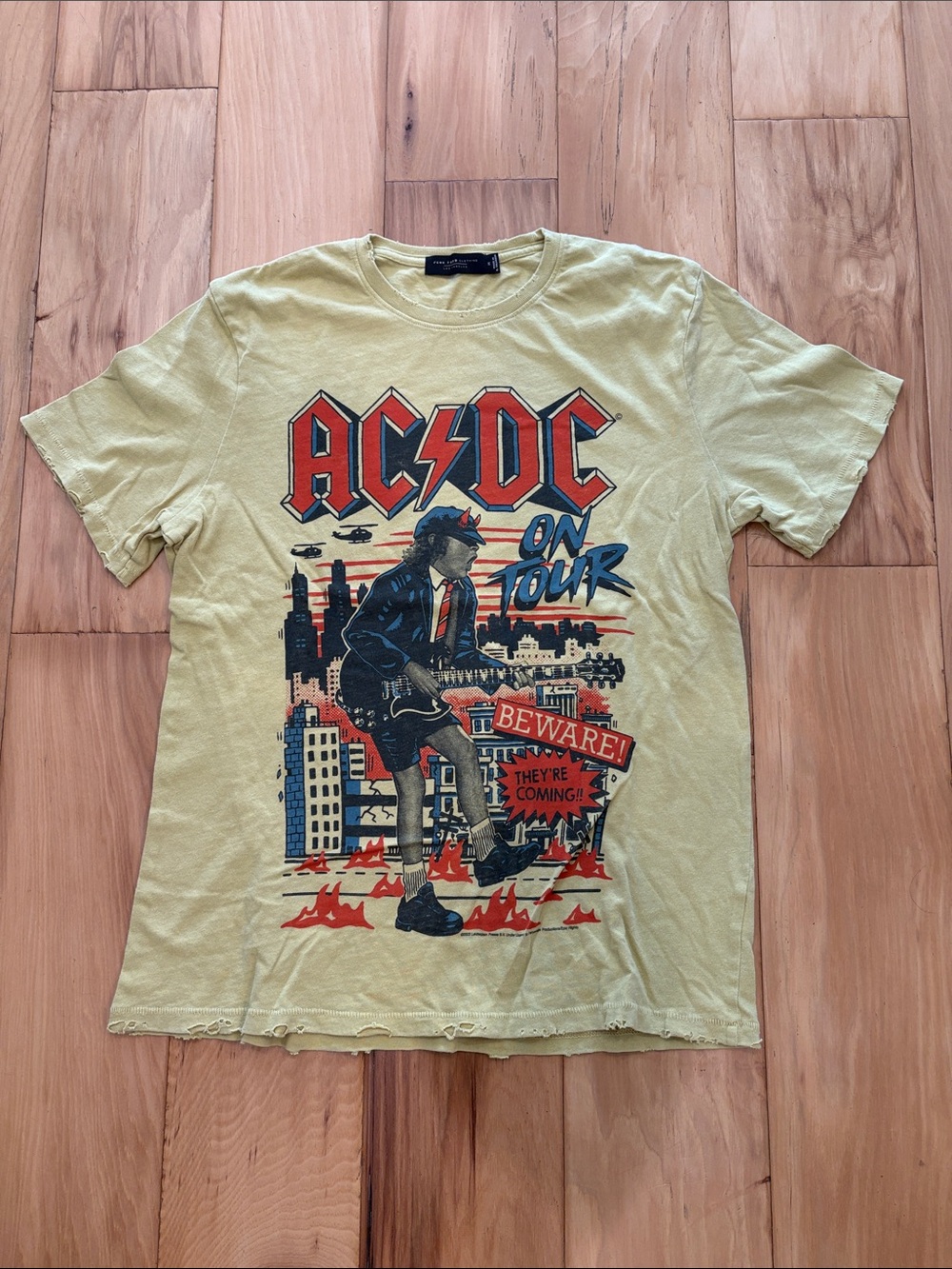 Junk Good AC/DC Yellow Graphic On Tour Tee